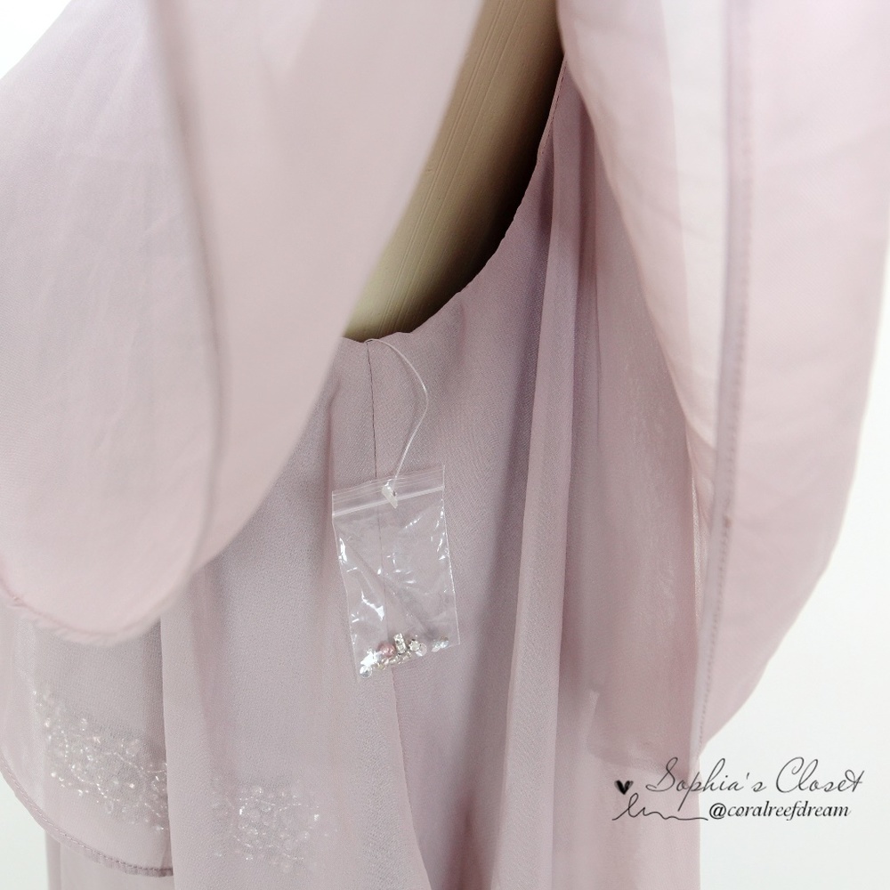 Alex Evenings Embellished Waist Flutter Dress 14 - Picture 6 of 8